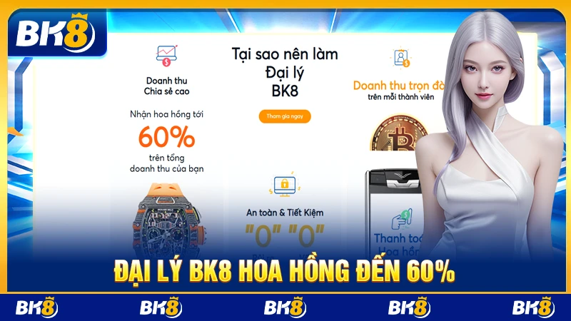 Đại lý BK8 hoa hồng đến 60%